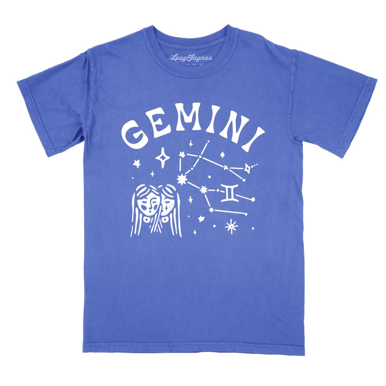 Gemini Comfort Colors Graphic Tee - Flo Blue