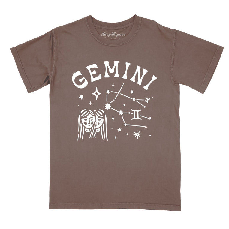 Gemini Comfort Colors Graphic Tee - Espresso