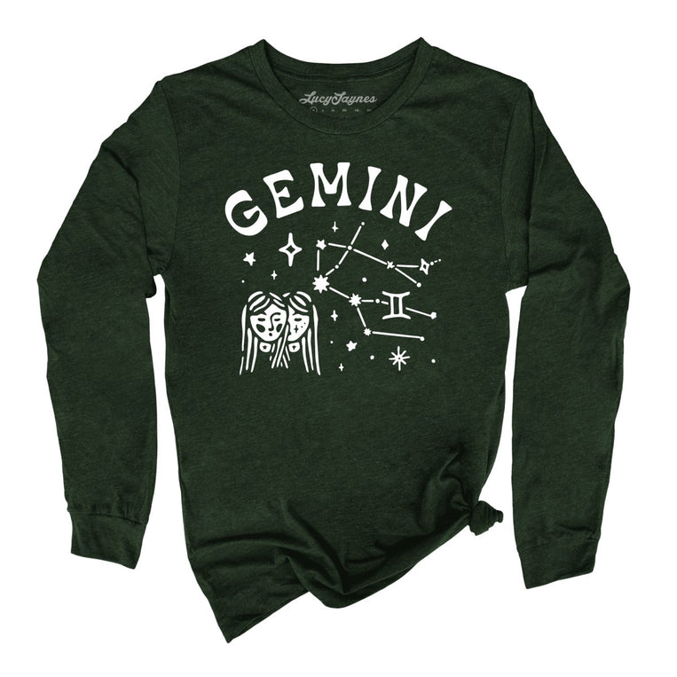 Gemini Graphic Long Sleeve Tee - Heather Forest