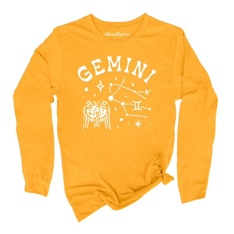 Gemini Graphic Long Sleeve Tee - Gold