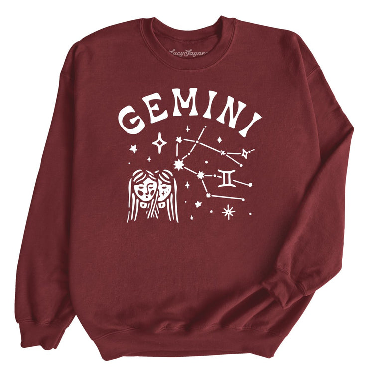 Gemini Graphic Sweatshirt - Maroon