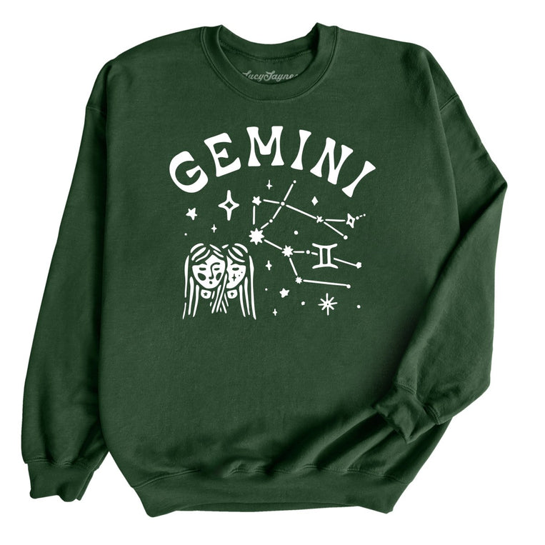 Gemini Graphic Sweatshirt - Forest Green