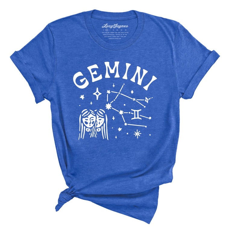 Gemini Graphic Tee - Heather True Royal