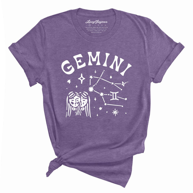Gemini Graphic Tee - Heather Purple