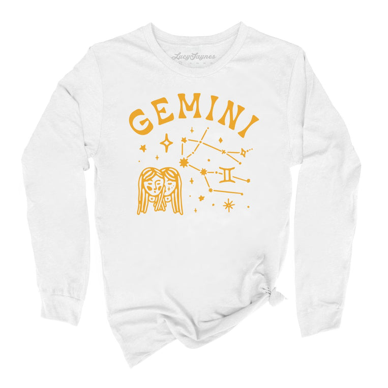 Gemini Graphic Long Sleeve Tee - White