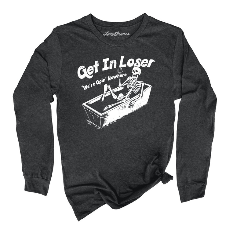 Get in Loser Graphic Long Sleeve Tee - Dark Grey Heather