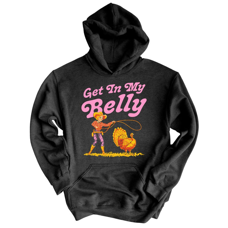 Get In My Belly Graphic Hoodie - Charcoal Heather