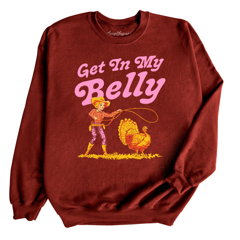 Get In My Belly Graphic Sweatshirt - Garnet