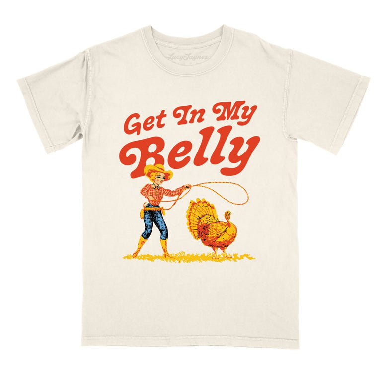 Get In My Belly Comfort Colors Graphic Tee - Ivory