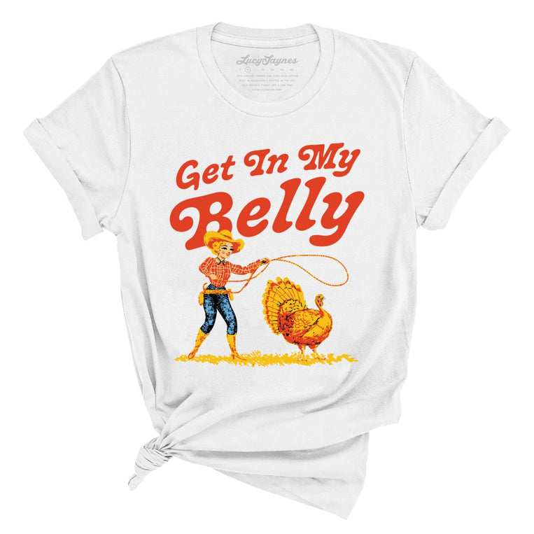 Get In My Belly Graphic Tee - White