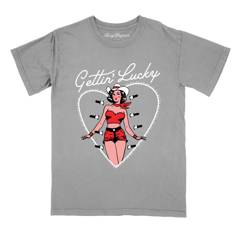 Gettin' Lucky Comfort Colors Graphic Tee - Grey