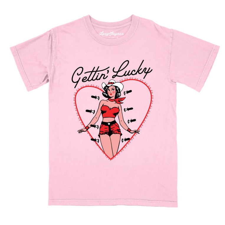 Gettin' Lucky Comfort Colors Graphic Tee - Blossom