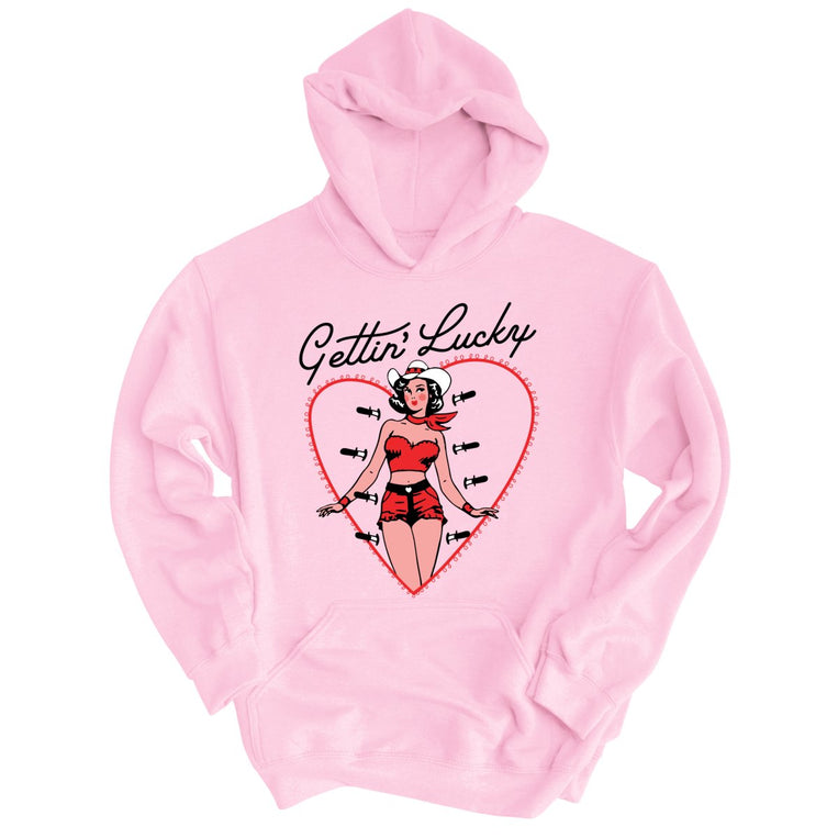 Gettin' Lucky Graphic Hoodie - Light Pink