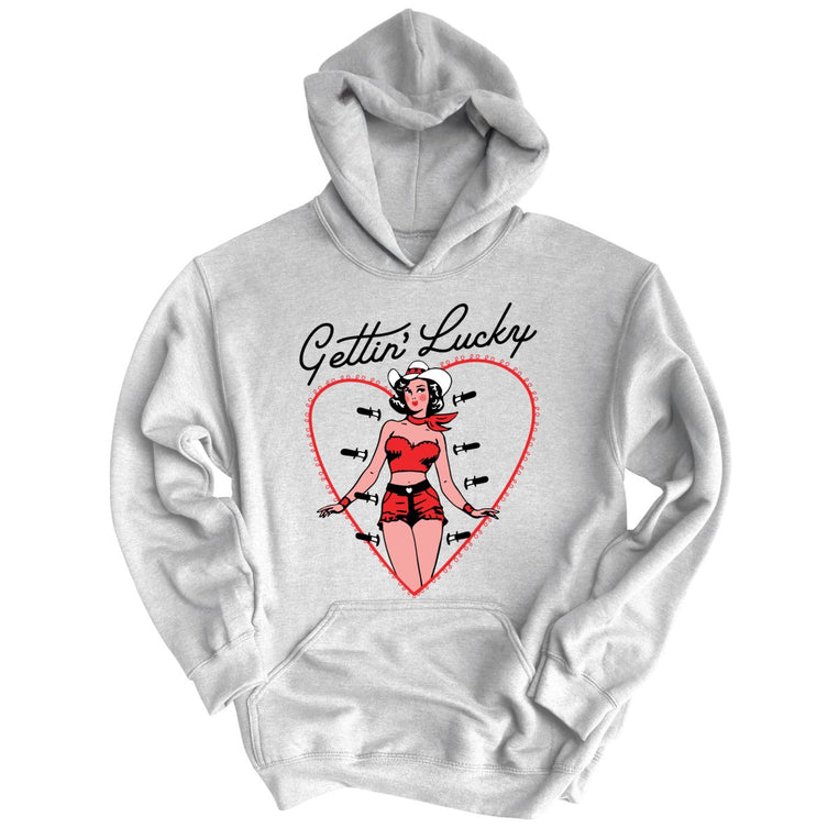 Gettin' Lucky Graphic Hoodie - Grey Heather