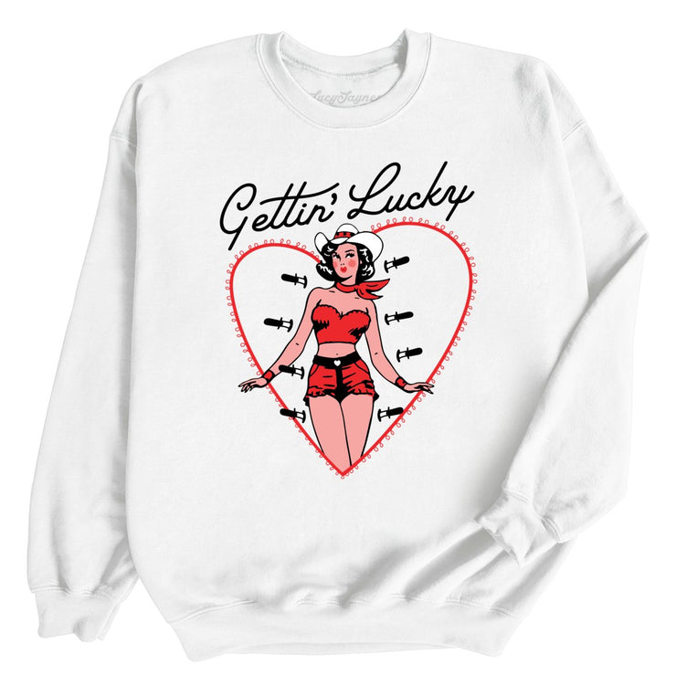 Gettin' Lucky Graphic Sweatshirt - White