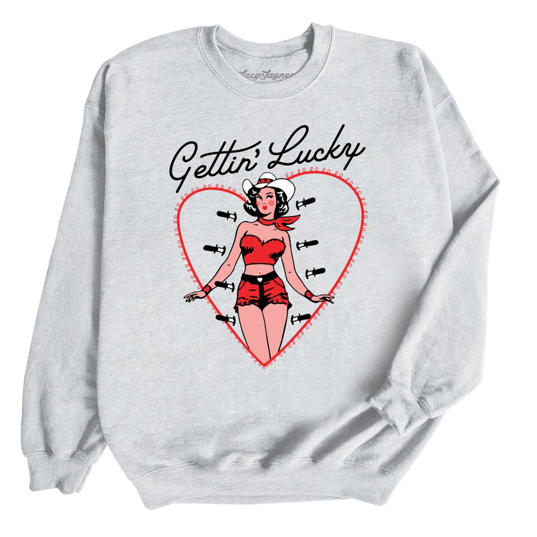 Gettin' Lucky Graphic Sweatshirt - Ash
