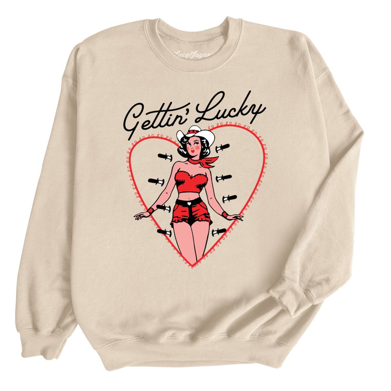 Gettin' Lucky Graphic Sweatshirt - Sand