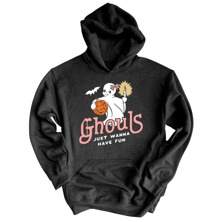 Ghouls Just Wanna Have Fun Graphic Hoodie - Charcoal Heather