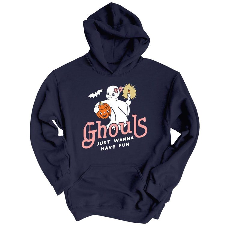 Ghouls Just Wanna Have Fun Graphic Hoodie - Classic Navy