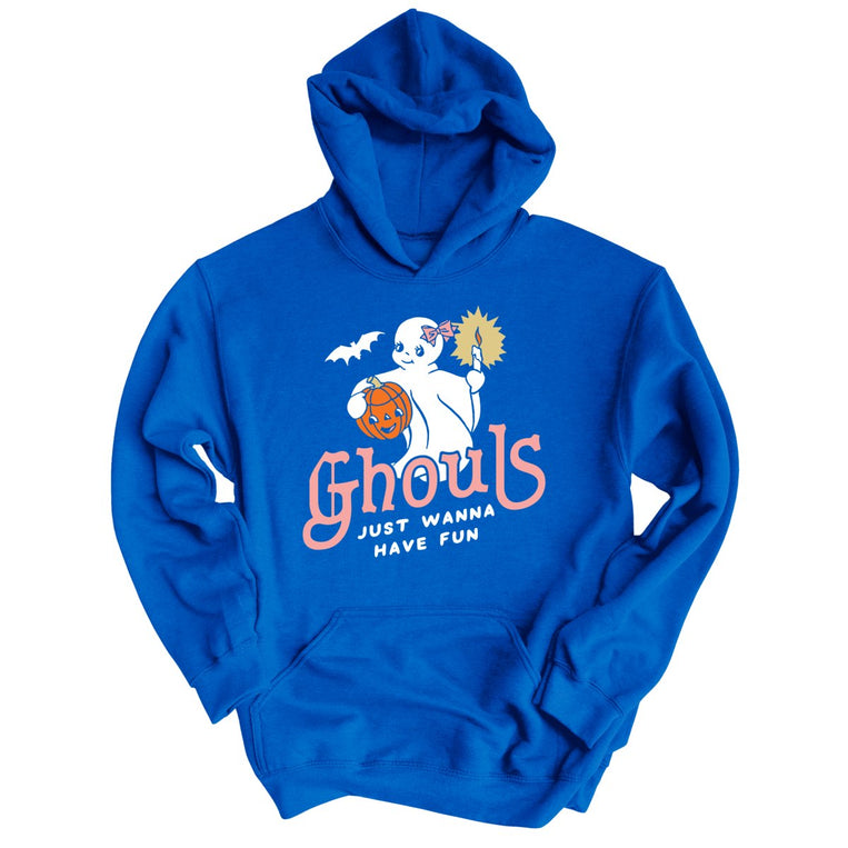 Ghouls Just Wanna Have Fun Graphic Hoodie - Royal