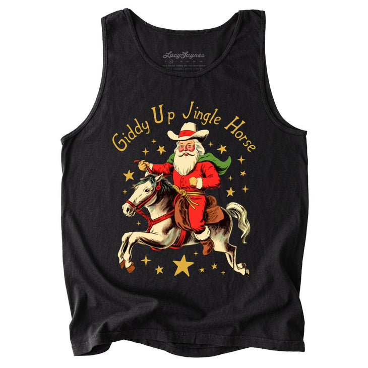 Giddy Up Jingle Horse Comfort Colors Tank Top