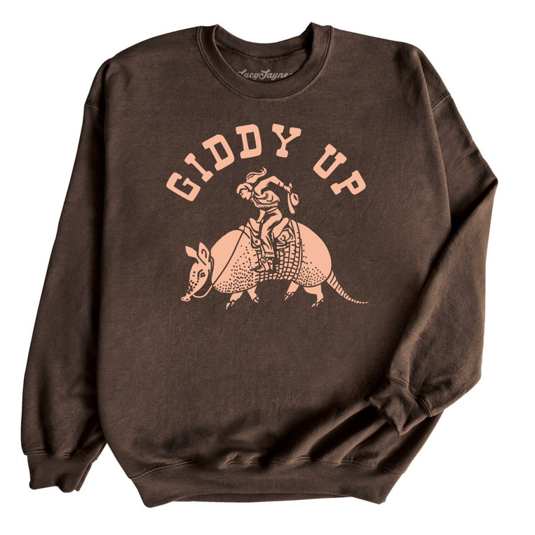 Giddy Up Graphic Sweatshirt - Dark Chocolate