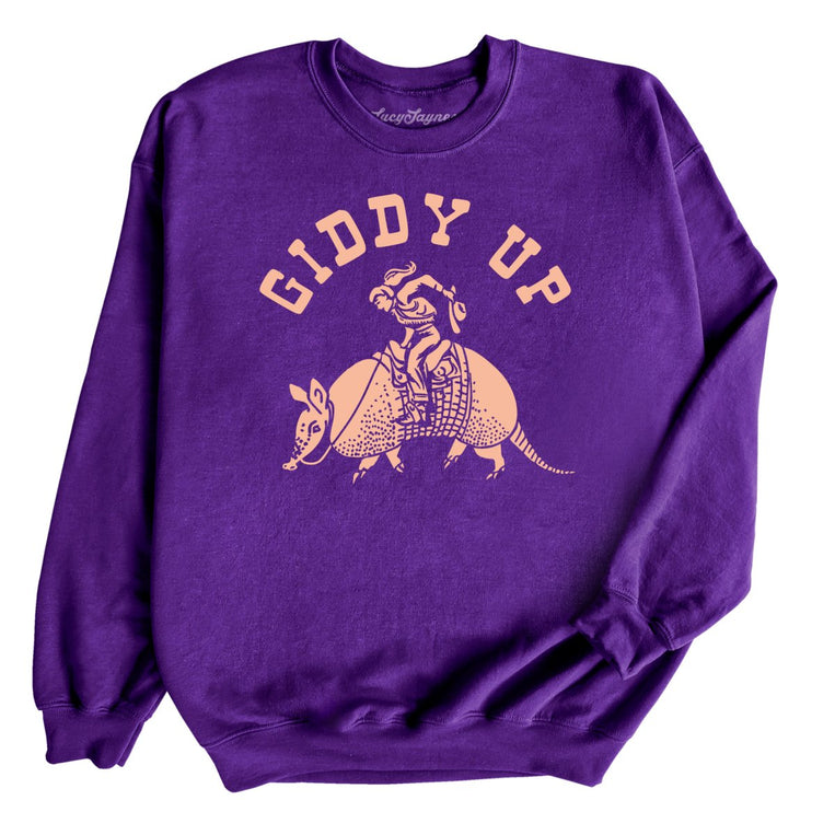 Giddy Up Graphic Sweatshirt - Purple