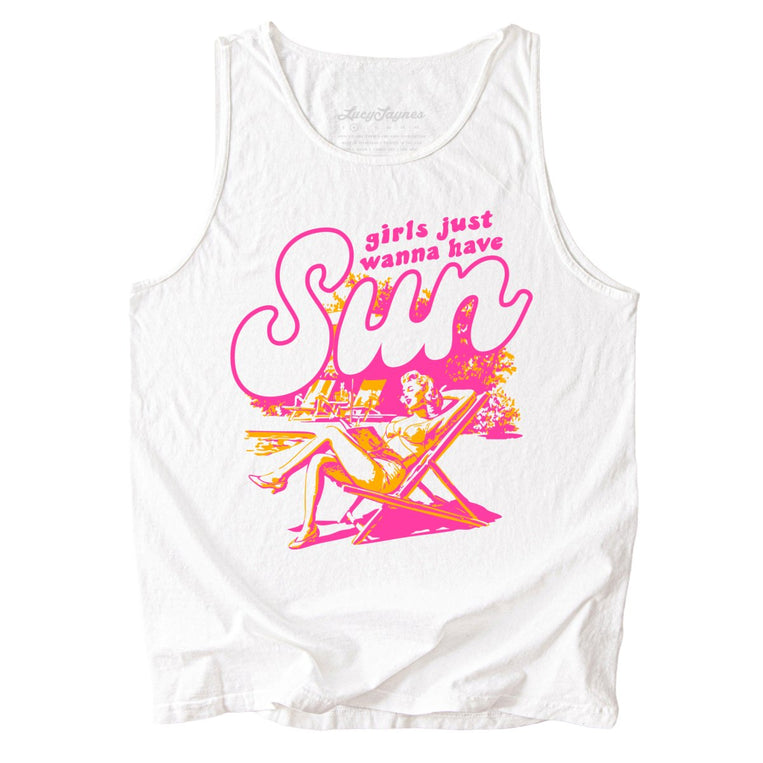 Girls Just Wanna Have Sun Comfort Colors Graphic Tank Top