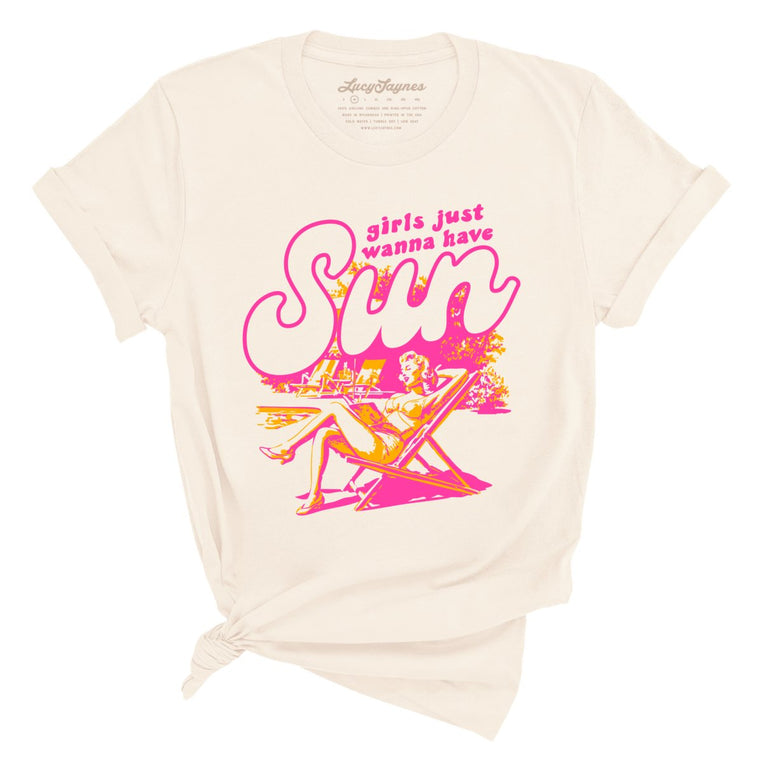 Girls Just Wanna Have Sun Graphic Tee - Natural