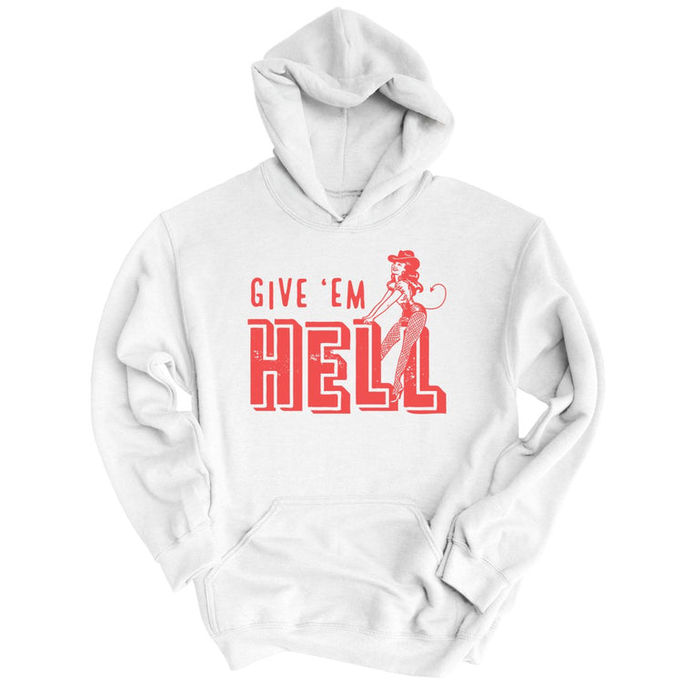 Give 'em Hell Graphic Hoodie - White
