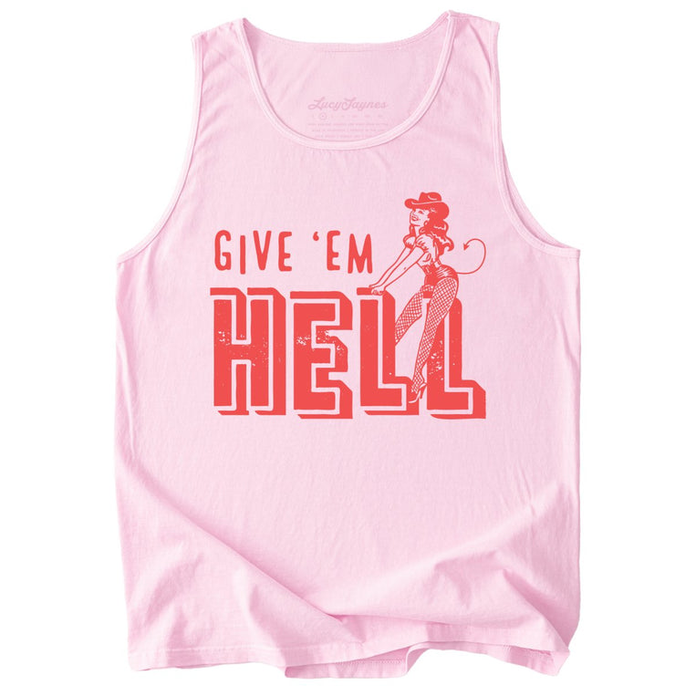 Give 'em Hell Comfort Colors Graphic Tank Top