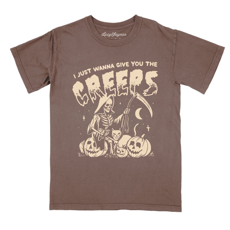 Give You The Creeps Comfort Colors Graphic Tee - Espresso