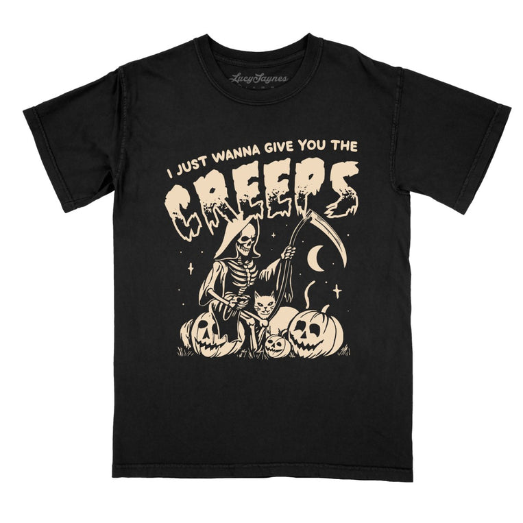 Give You The Creeps Comfort Colors Graphic Tee - Black