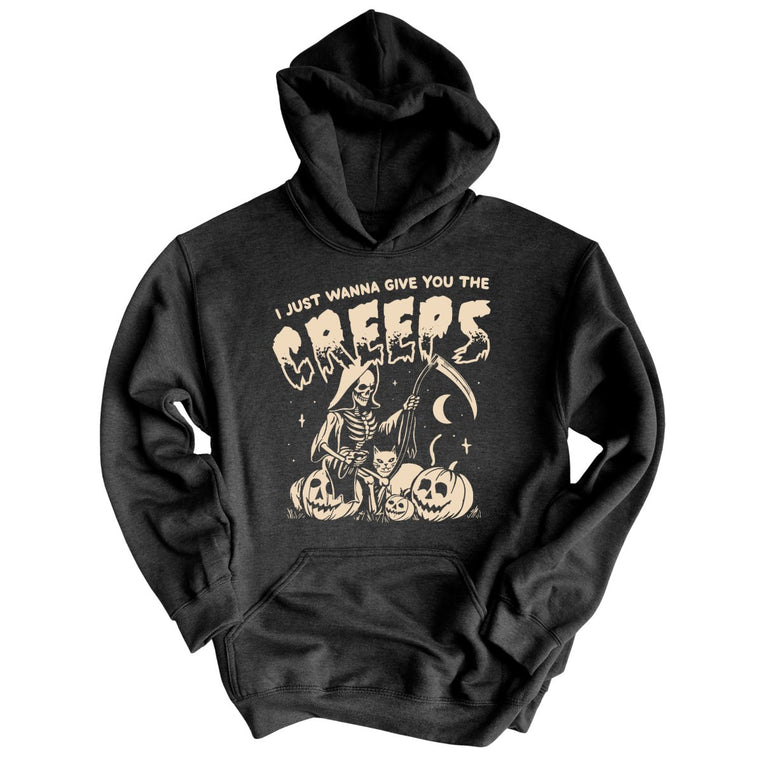 Give You The Creeps Graphic Hoodie - Charcoal Heather