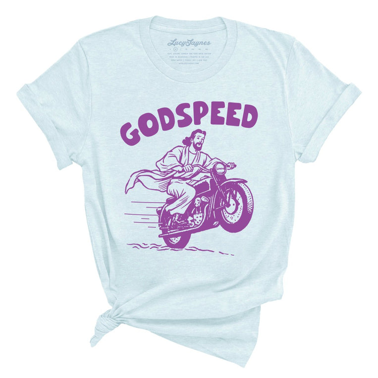 Godspeed Graphic Tee - Heather Ice Blue