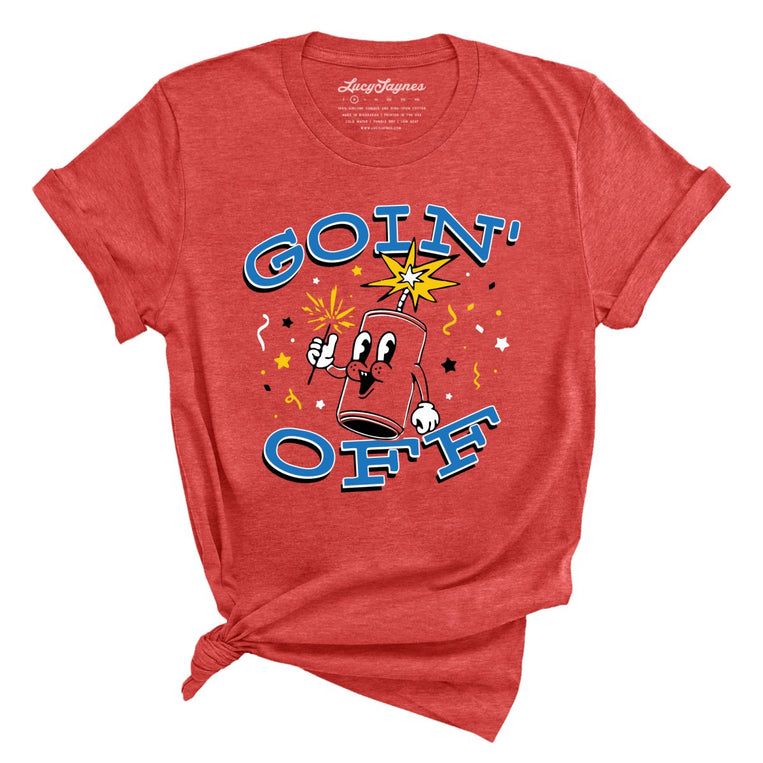 Goin' Off Graphic Tee - Heather Red
