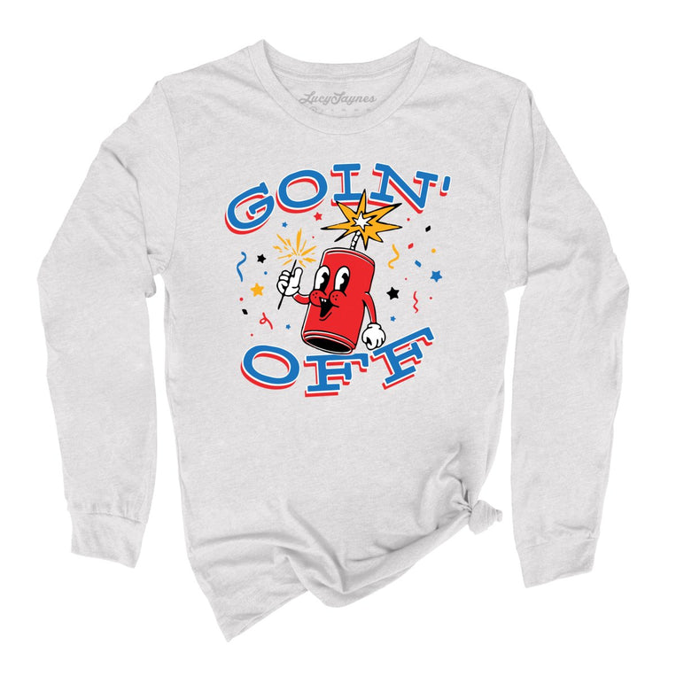 Goin' Off Graphic Long Sleeve Tee - Ash