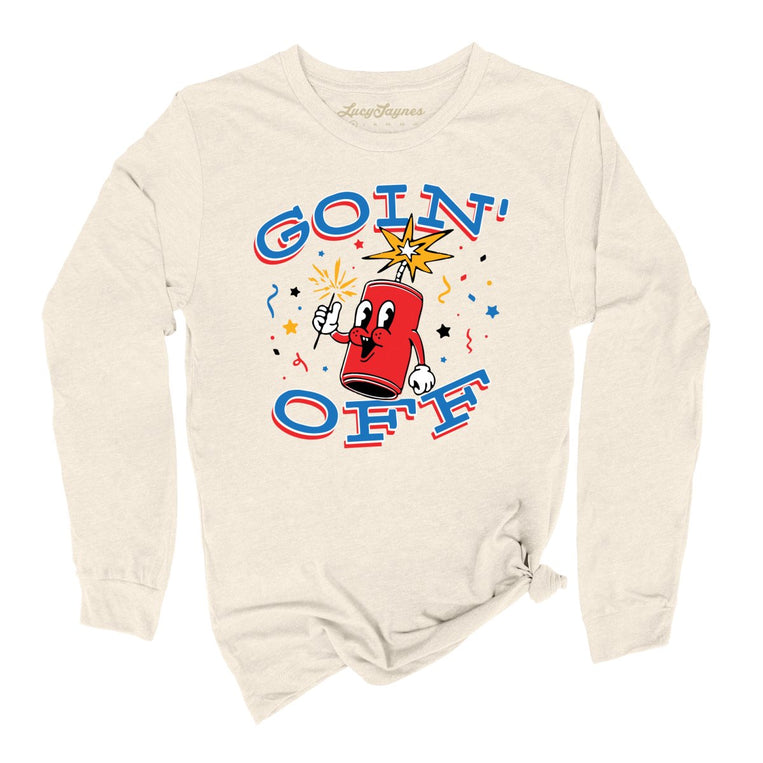 Goin' Off Graphic Long Sleeve Tee - Natural