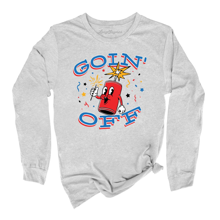 Goin' Off Graphic Long Sleeve Tee - Athletic Heather