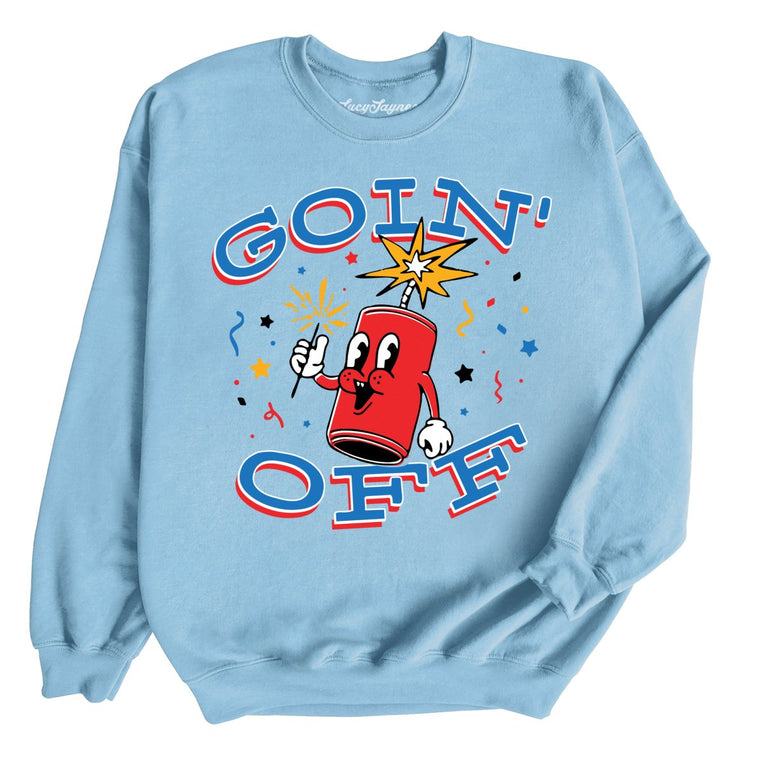 Goin' Off Graphic Sweatshirt - Light Blue