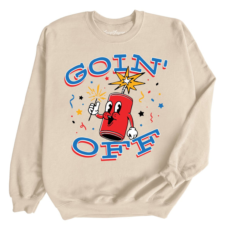 Goin' Off Graphic Sweatshirt - Sand
