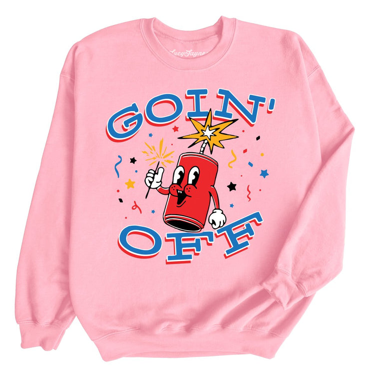 Goin' Off Graphic Sweatshirt - Light Pink