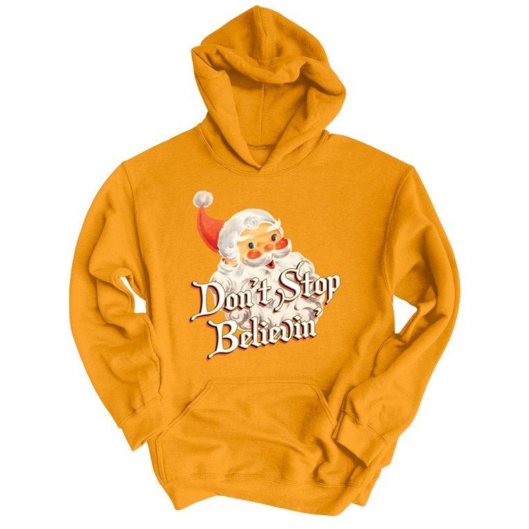 Don't Stop Believin' Graphic Hoodie - Gold