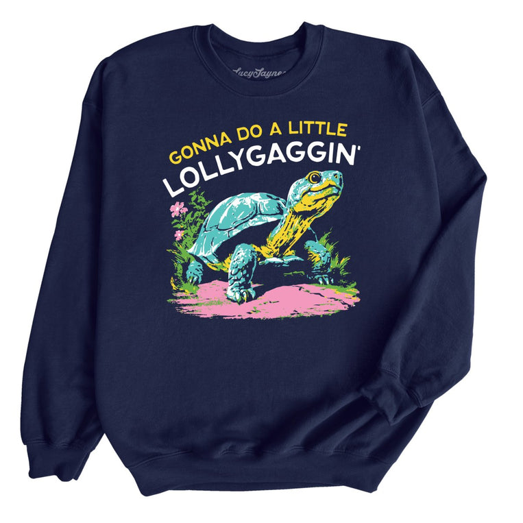 Gonna Do A Little Lollygaggin' Graphic Sweatshirt - Navy