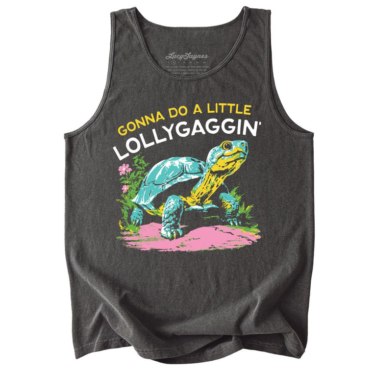 Gonna Do A Little Lollygaggin' Comfort Colors Graphic Tank Top - Pepper