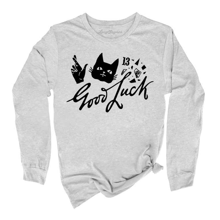 Good Luck Graphic Long Sleeve Tee - Athletic Heather