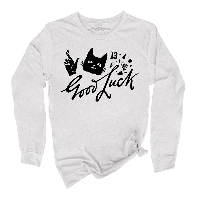Good Luck Graphic Long Sleeve Tee - Ash