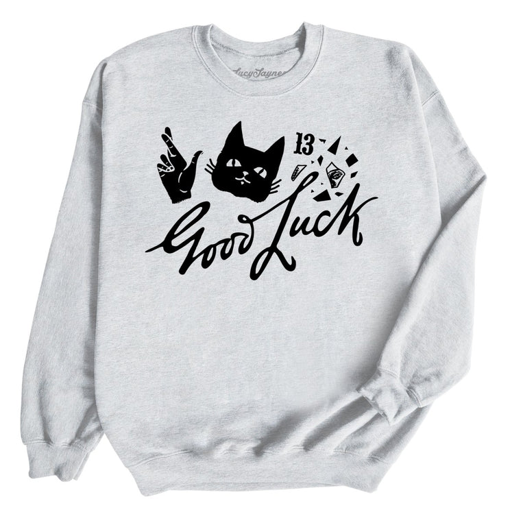 Good Luck Graphic Sweatshirt - Ash