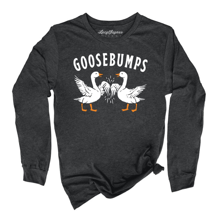 Goosebumps Graphic Long Sleeve Tee - Dark Grey Heather