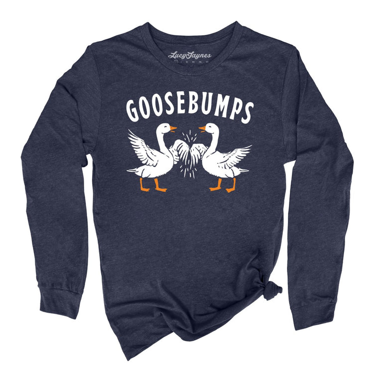 Goosebumps Graphic Long Sleeve Tee - Heather Navy